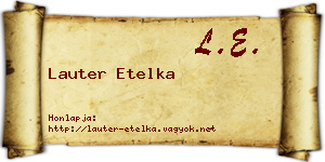 Lauter Etelka névjegykártya